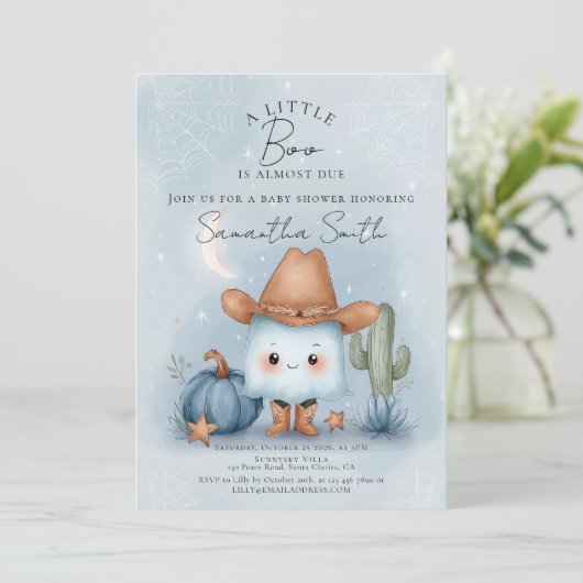 A Little Boo is bijna te wijten aan Baby shower Sc Kaart (Staand voorkant)