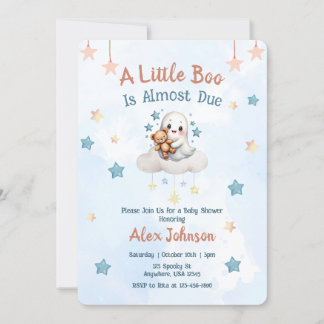 A Little Boo is Due - Aangepast Halloween Baby sho Kaart