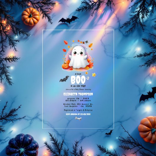 A Little Boo Is On The Way beroemd gemaakt door Ha Acryl Uitnodigingen