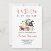 A Little Boo is op de weg Halloween Baby shower Kaart (Voorkant)