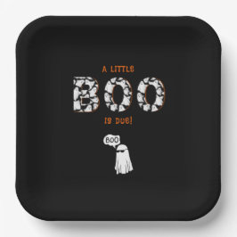 A Little Boo is te wijten aan spookachtige Baby sh Papieren Bordje
