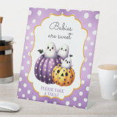 A Little Boo Schattige Ghost Halloween-baby's zijn Reclamebord Met Voetstuk (Insitu)