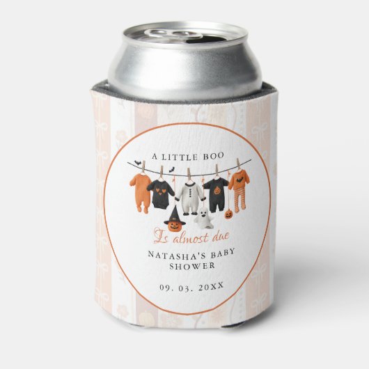 A little bue Halloween is almost due baby shower Blikjeskoeler (Blikje Achterkant)