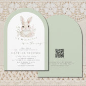 A Little Bunny Elegant Sage Green Arch Baby Shower Kaart
