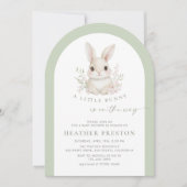 A Little Bunny Elegant Sage Green Arch Baby Shower Kaart (Voorkant)