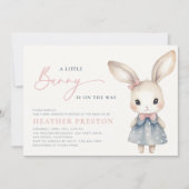 A Little Bunny Girl QR Baby shower Kaart (Voorkant)