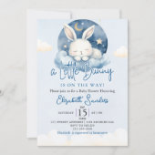 a Little Bunny is on the way Baby Shower Boy Kaart (Voorkant)