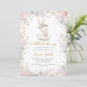 A little Bunny Is On The Way Baby Shower Kaart (Staand voorkant)