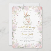 A little Bunny Is On The Way Baby Shower Kaart (Voorkant)