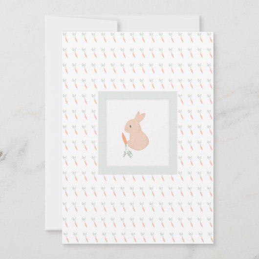 A Little Bunny is op de weg die Baby shower uitnod Kaart (Achterkant)