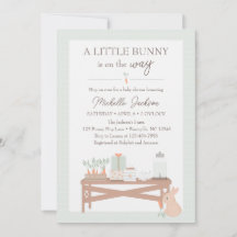 A Little Bunny is op de weg die Baby shower uitnod