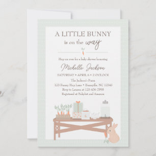A Little Bunny is op de weg die Baby shower uitnod Kaart