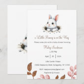A Little Bunny is op weg Uitnodiging, Baby Kaart (Voorkant / Achterkant)