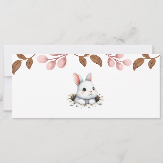 A Little Bunny is op weg Uitnodiging, Baby Kaart (Achterkant)