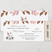 A Little Bunny is op weg Uitnodiging, Baby Kaart (Voorkant / Achterkant)