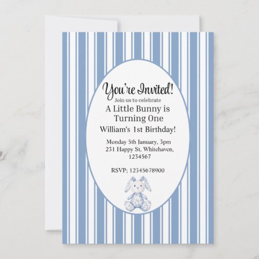 A Little Bunny is Turning One Kaart (Voorkant)