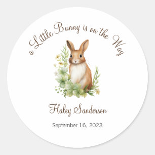 A Little Bunny staat op het Way Label, Baby Ronde Sticker