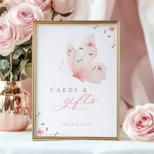 A Little Butterfly Cards & Gifts Table Sign Poster