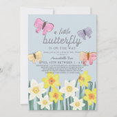 A Little Butterfly Daffodil Drive-by Baby shower Kaart (Voorkant)
