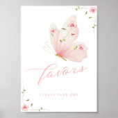 A Little Butterfly Favors Table Sign Poster (Voorkant)