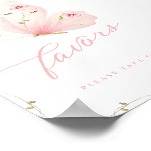 A Little Butterfly Favors Table Sign Poster (Hoek)