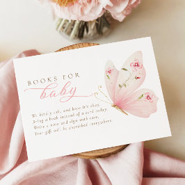 A Little Butterfly Floral Books for Baby Card Informatiekaartje