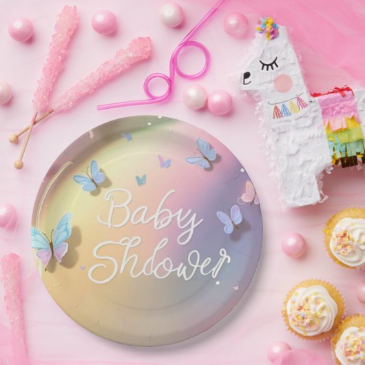 A Little Butterfly Has Arrived-paper plat Papieren Bordje (Feest)