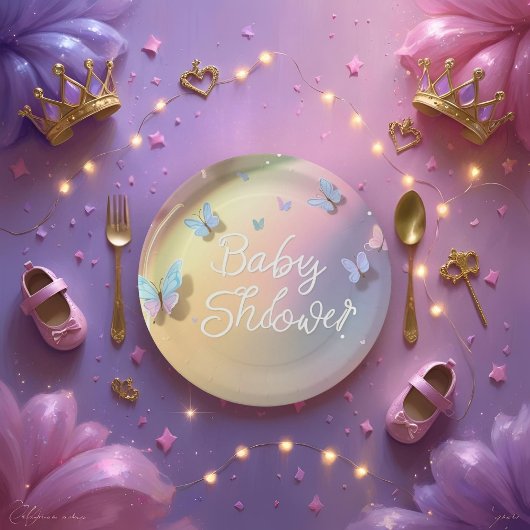 A Little Butterfly Has Arrived-paper plat Papieren Bordje