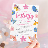 A Little Butterfly Is On Her Way Baby Shower Kaart