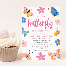A Little Butterfly Is On Her Way Baby Shower Kaart