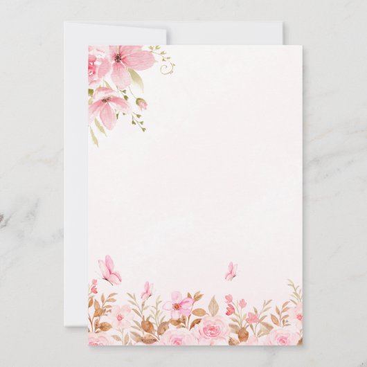 A Little Butterfly is on the Way, Baby Shower Girl Bedankkaart (Achterkant)