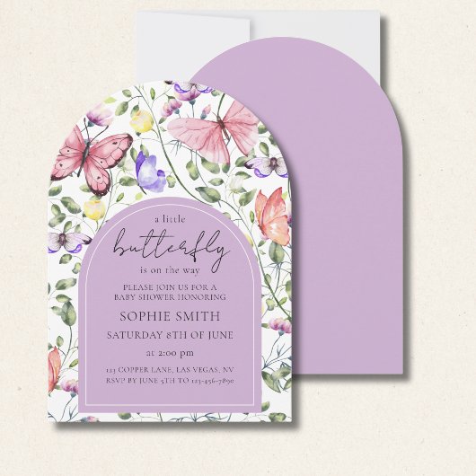 A Little Butterfly Is On The Way Purple Arch Kaart