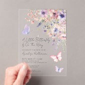 A Little Butterfly Wildflower Baby Shower Acryl Uitnodigingen (Insitu (Draagbaar))