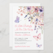 A Little Butterfly Wildflower Baby Shower Kaart (Voorkant / Achterkant)