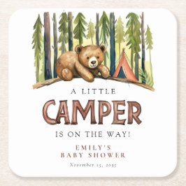 A Little Camper Forest Baby Shower Kartonnen Onderzetters
