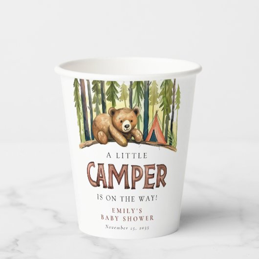 A Little Camper Forest Baby Shower Papieren Bekers (Voorkant)