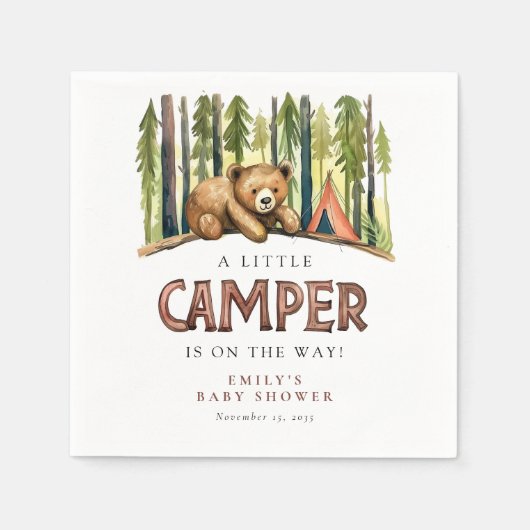 A Little Camper Forest Baby Shower Servet (Voorkant)