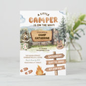 A Little Camper On The Way Baby Shower Kaart (Staand voorkant)