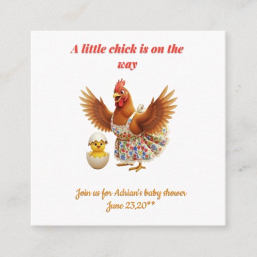 A little chick is on the way informatiekaartje (Voorkant)