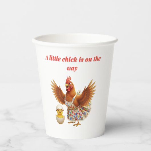 A little chick is on the way  papieren bekers (Voorkant)