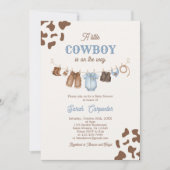 A Little Cowboy Baby Shower Boy Invitation Kaart (Voorkant)
