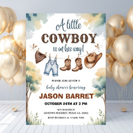 "A Little Cowboy is on His Way" Baby Shower Kaart