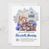 A Little Cowboy Is On His Way Bear Baby Shower Kaart (Voorkant)