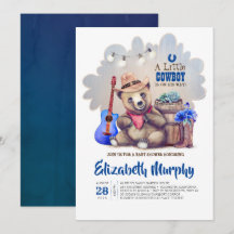 A Little Cowboy Is On His Way Bear Baby Shower