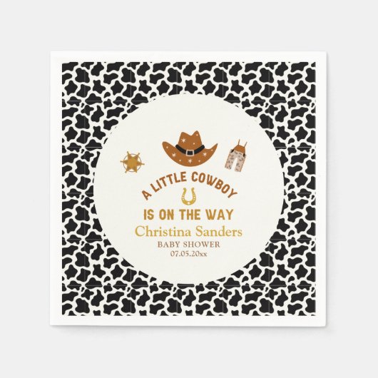A Little Cowboy Is on The Way Baby Shower Servet (Voorkant)
