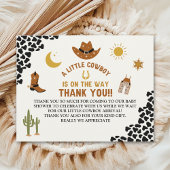 A Little Cowboy Is on The Way Cute Baby Shower Bedankkaart