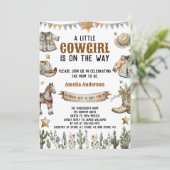 A Little Cowboy is op weg naar een rustiek Baby sh Kaart (Staand voorkant)
