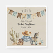 A Little Cowboy is op weg naar het Baby shower Nap Servet (Voorkant)