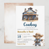 A Little Cowboy is op weg naar het Baby shower Wes Kaart (Voorkant / Achterkant)