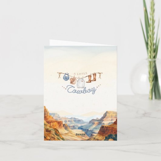 A Little Cowboy Western Canyon Baby Shower  Bedankkaart (Achterkant)